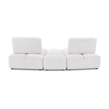  Furniture of America Stavanger FM63001WH-D Curved 2-Seater with Ottoman IMAGE 3