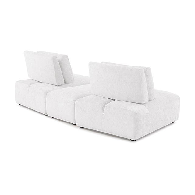  Furniture of America Stavanger FM63001WH-D Curved 2-Seater with Ottoman IMAGE 4