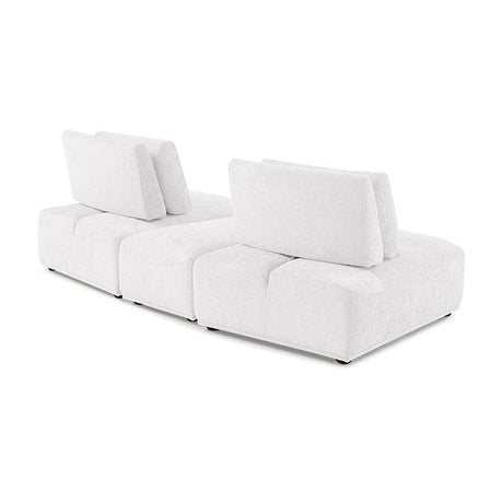  Furniture of America Stavanger FM63001WH-D Curved 2-Seater with Ottoman IMAGE 4