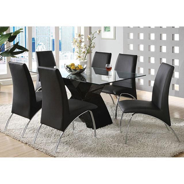  Furniture of America Wailoa CM8370BK-T-7PC 7 Pc Dining Table Set IMAGE 2