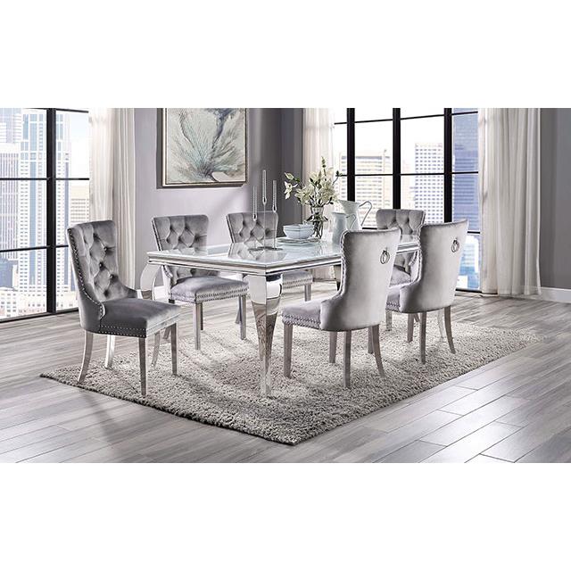  Furniture of America Neuveville CM3903WH-T-7PC-261GY 7 Pc Dining Table Set IMAGE 1