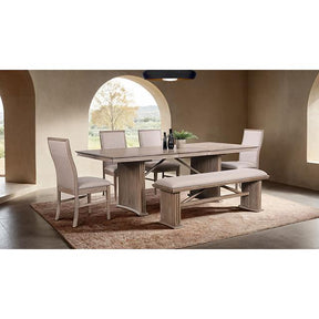  Furniture of America Ellesmere FM3230NT-T-6PC 6 Pc Dining Table Set with Bench IMAGE 1