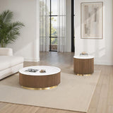  Furniture of America Virden FM47000BR-CR Round Cocktail Table IMAGE 2