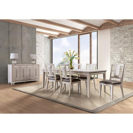 Furniture of America Hinwitz FM3399WH-T-7PC 7 Pc Dining Table Set IMAGE 1