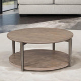  Furniture of America Roros FM44008NT-CR Round Cocktail Table IMAGE 1