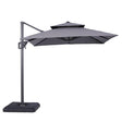  Furniture of America Fida LA-A029GY+BASE 8" Square Umbrella with Double Top & 37" Large Base IMAGE 1