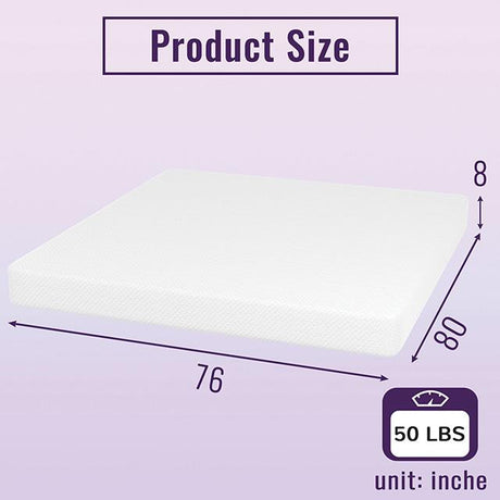  Furniture of America Nasturtium DM808-EK 8" King Bamboo Charcoal Infused Memory Foam IMAGE 4
