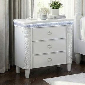  Furniture of America Swindon FM74007WH-N Nightstand with LED IMAGE 1
