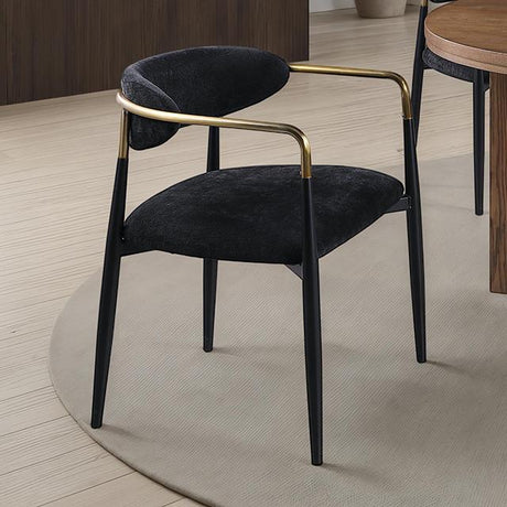  Furniture of America Gaetani FM37003BK-AC-2PK Set Of 2 Arm Chair IMAGE 1