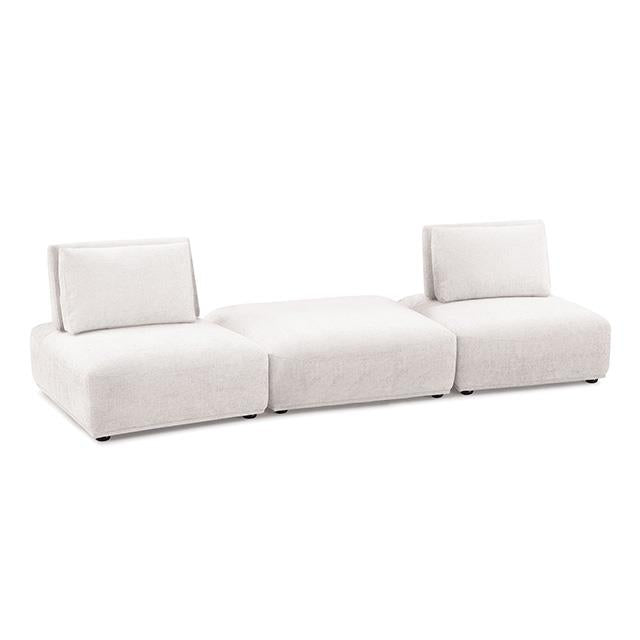 Furniture of America Stavanger FM63001WH-C 2-Seater with Square Ottoman IMAGE 1