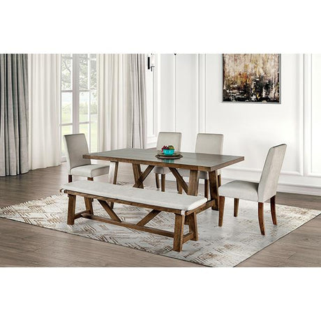  Furniture of America Losone FM3422BR-T-7PC 7 Pc Dining Table Set IMAGE 1