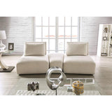  Furniture of America Stavanger FM63001BG-D Curved 2-Seater with Ottoman IMAGE 2