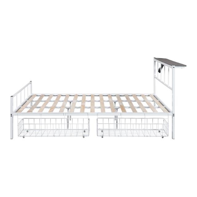  Furniture of America Nicoli FM7901WH-Q Queen Metal Bed with Underbed Storage IMAGE 6