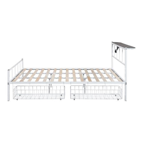  Furniture of America Nicoli FM7901WH-Q Queen Metal Bed with Underbed Storage IMAGE 6