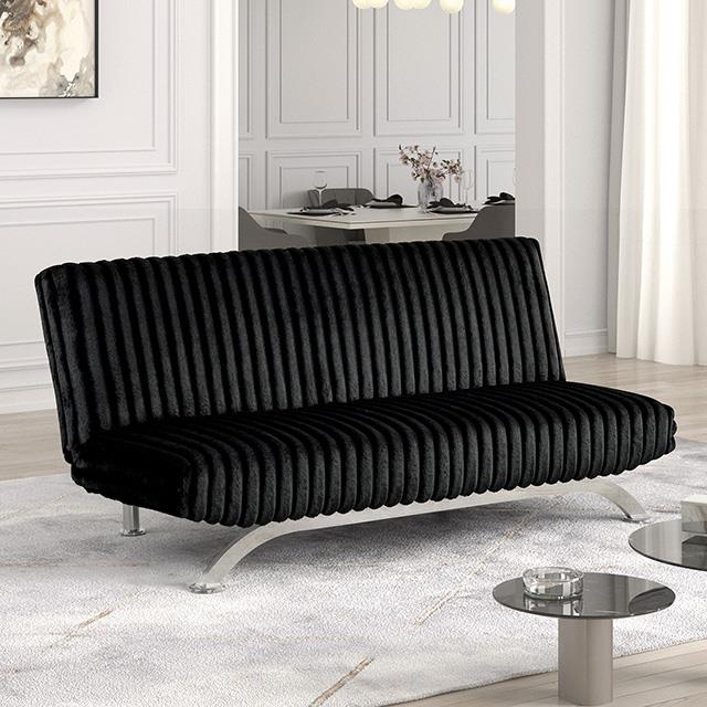  Furniture of America Villeneuve FM2906BK Futon Sofa Bed IMAGE 1