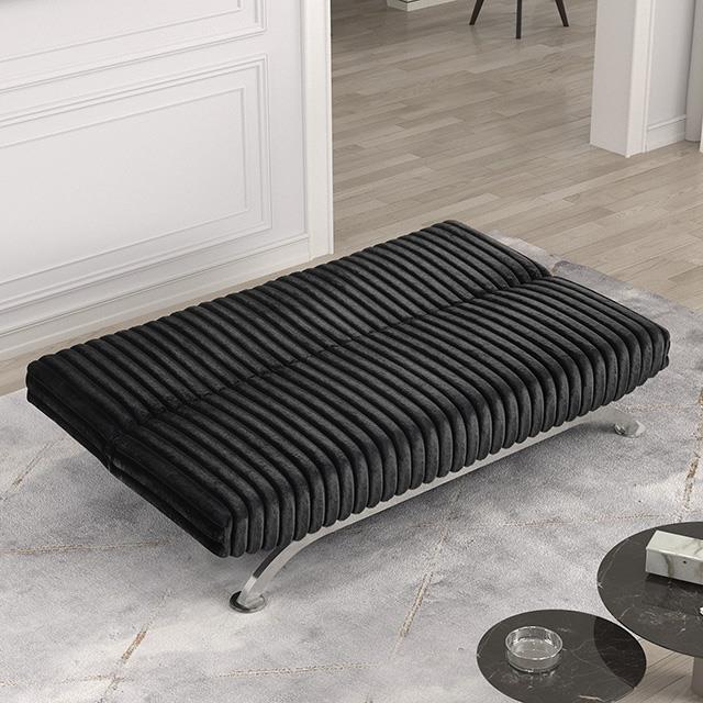  Furniture of America Villeneuve FM2906BK Futon Sofa Bed IMAGE 2