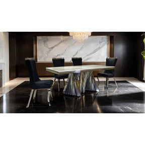  Furniture of America Basilicata FM33001SV-T-7PC-12GY 7 Pc Dining Table Set IMAGE 1