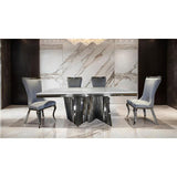  Furniture of America Basilicata FM33001SV-T-7PC-12GY 7 Pc Dining Table Set IMAGE 2