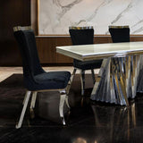  Furniture of America Basilicata FM33001SV-T-7PC-12GY 7 Pc Dining Table Set IMAGE 3