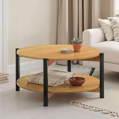  Furniture of America Hyde SL4200AK-CR Round Coffee Table IMAGE 2
