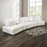  Furniture of America Stavanger FM63001WH-G Curved 3-Seater IMAGE 1
