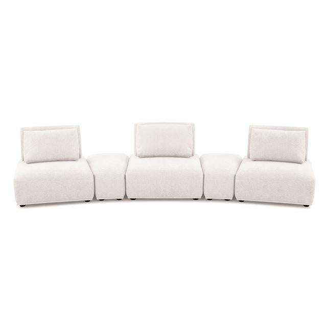  Furniture of America Stavanger FM63001WH-G Curved 3-Seater IMAGE 2