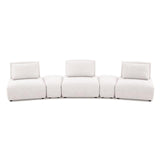  Furniture of America Stavanger FM63001WH-G Curved 3-Seater IMAGE 2