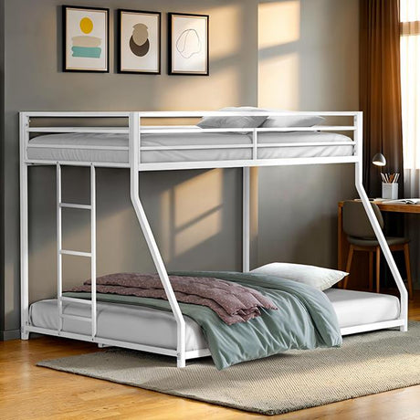  Furniture of America Rothwell FM-BK1200WH-TF Twin/Full Metal Bunk Bed IMAGE 1