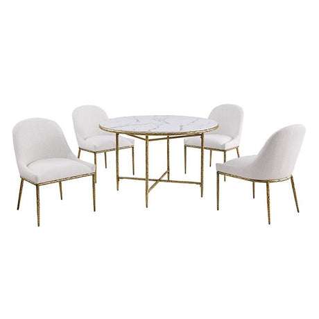  Furniture of America Balvi FM37012GD-RT-3A Round Dining Table IMAGE 1
