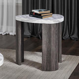  Furniture of America Levis FM44006GY-E Triangle End Table IMAGE 1