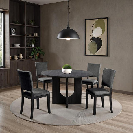 Furniture of America Oberto SL3406DG-RT-5PC 5 Pc Round Dining Table Set IMAGE 2