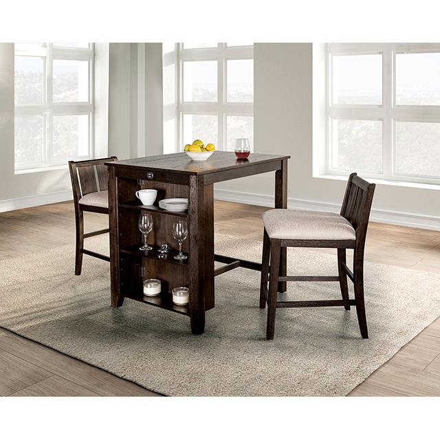  Furniture of America Lescles FM3423CH-PT-3PK 3 Pc Counter Height Set IMAGE 2