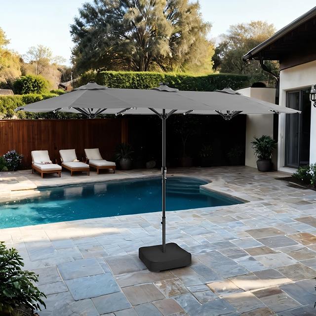 Furniture of America Musa GM-3007GR Rectangular Market Umbrella IMAGE 1