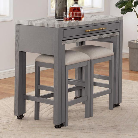  Furniture of America Whitehall FOA3544LG-PT-3PC 3 Pc Counter Height Table Set IMAGE 4