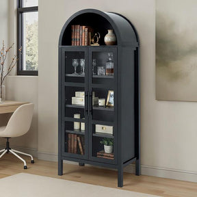  Furniture of America Gateshead SL-AC8001BK-3A Arched Cabinet IMAGE 1