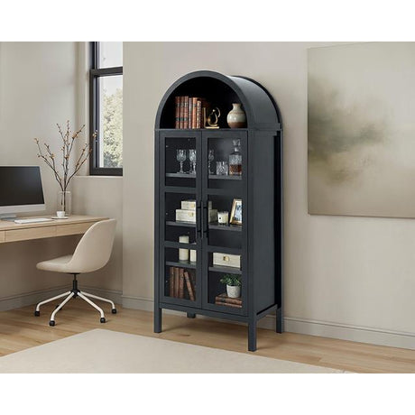  Furniture of America Gateshead SL-AC8001BK-3A Arched Cabinet IMAGE 2