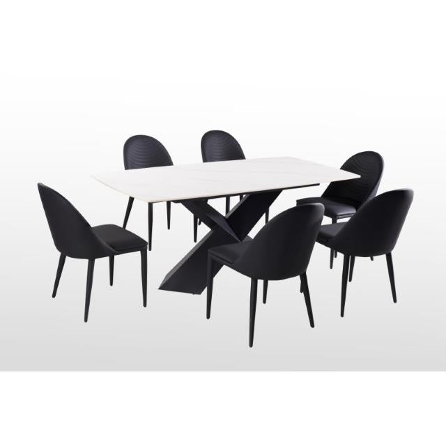  Furniture of America Lenvik FM3700BK-T-7PC 7 Pc Dining Table Set IMAGE 3