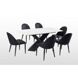  Furniture of America Lenvik FM3700BK-T-7PC 7 Pc Dining Table Set IMAGE 3