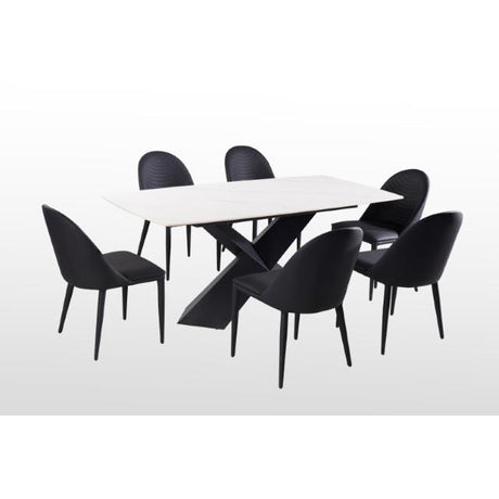  Furniture of America Lenvik FM3700BK-T-7PC 7 Pc Dining Table Set IMAGE 3