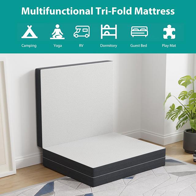  Furniture of America Hollyhock DM1004-Q 4" Queen Tri-Fold Memory Foam Topper IMAGE 6