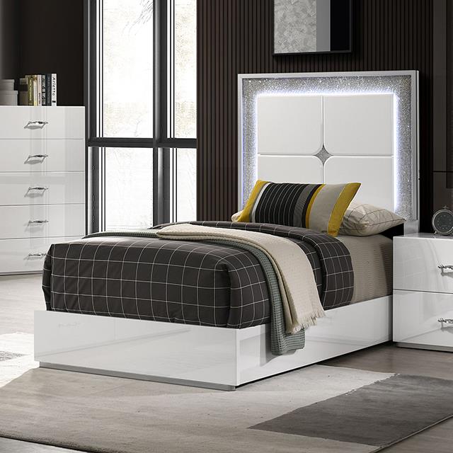  Furniture of America Stoholm FM72000WH-T-BED Twin Bed IMAGE 1