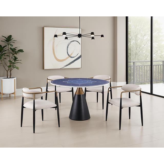  Furniture of America Hobro FM37002BK-T-5PC-03NT 5 Pc Dining Table Set IMAGE 2