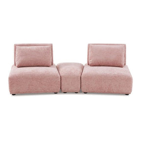  Furniture of America Stavanger FM63001PK-D Curved 2-Seater with Ottoman IMAGE 1