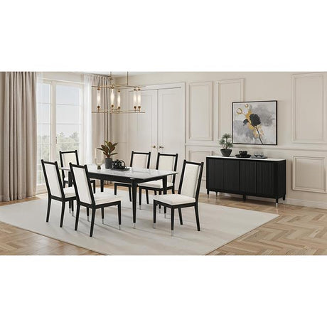  Furniture of America Maidstone FM32001BK-T-7PC 7 Pc Dining Table Set IMAGE 2