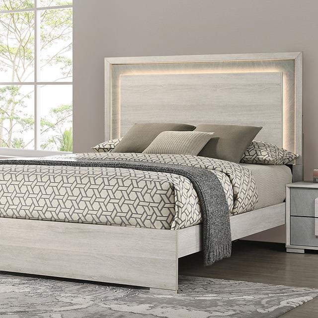  Furniture of America Lincolt FM7201WH-EK-BED King Bed IMAGE 1