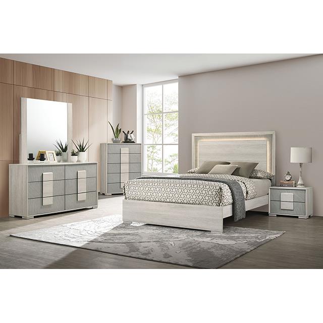  Furniture of America Lincolt FM7201WH-EK-BED King Bed IMAGE 2