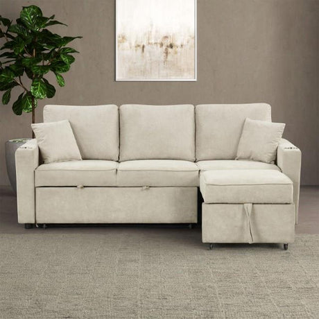  Furniture of America Kendal FM6965BG-SF-PK Sleeper Sofa Sectional IMAGE 2