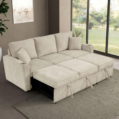  Furniture of America Kendal FM6965BG-SF-PK Sleeper Sofa Sectional IMAGE 4