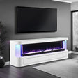  Furniture of America Luken FM-AC8010WH-TV 71" TV Stand with Electric Fire Place IMAGE 1