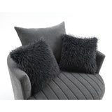  Furniture of America Hoople FM-AC6001DG-SW Channel Tufted Swivel Chair IMAGE 10